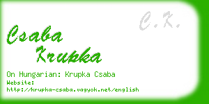 csaba krupka business card